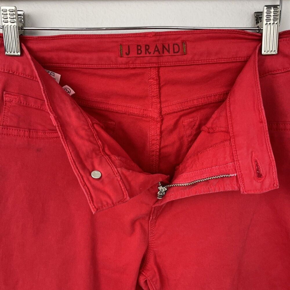 J BRAND Skinny Leg Brt Red Bright Low Rise Jeans Size 28 Denim USA - Picture 4 of 11